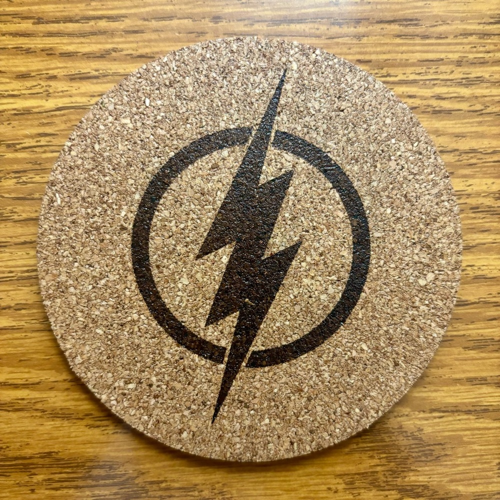 The Flash Laser Engraved Cork Coaster